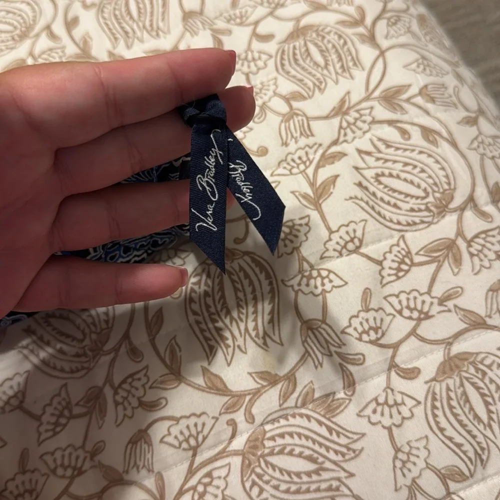 Vera Bradley Navy and White Floral Pencil Pouch